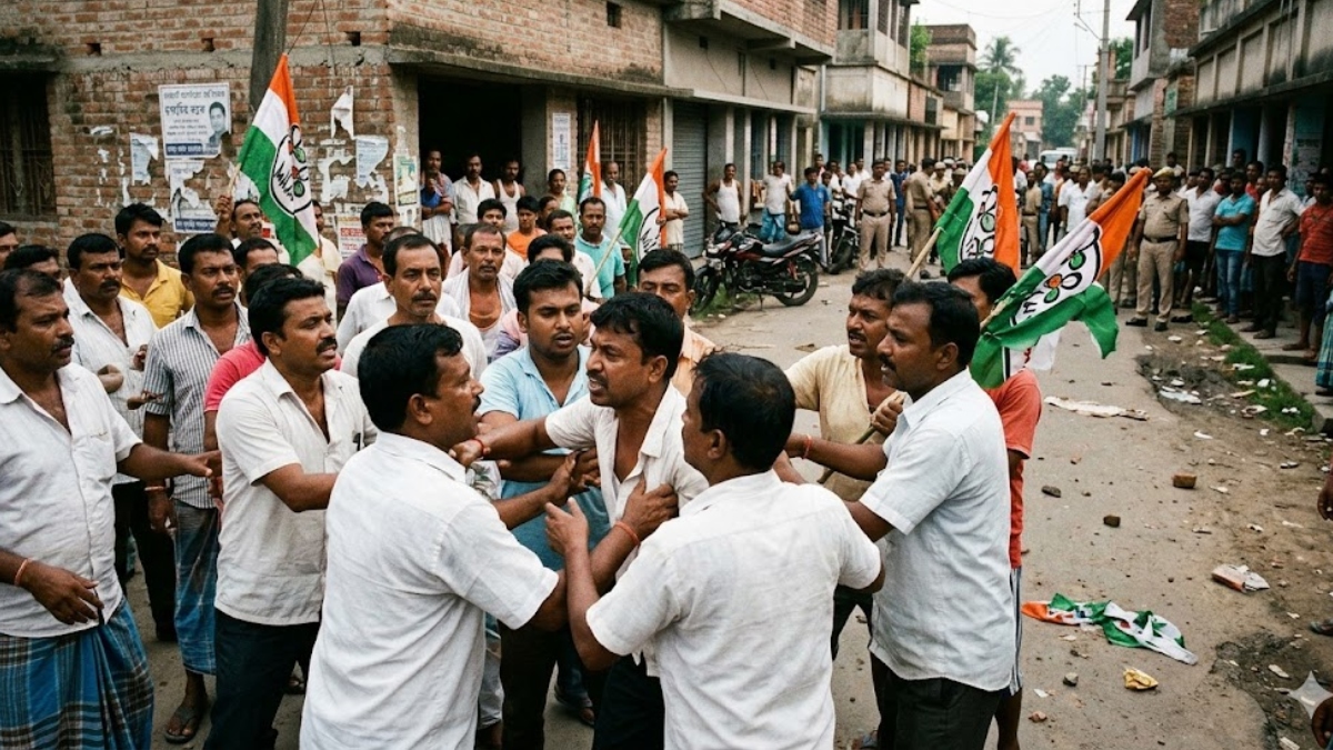 मतदान के बीच नादिया में हिंसक झड़प
